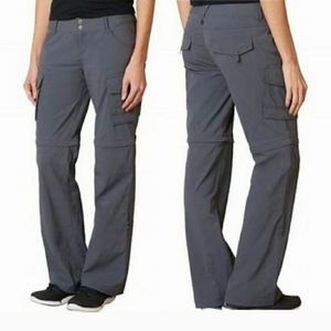Prana Coal Gray Sage Convertible Outdoor Hiking Cargo Pants Women's Size  4